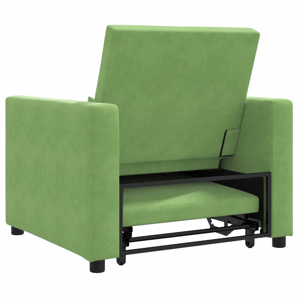 Divano letto estraibile singolo con ruote Verde chiaro Velluto 42002700