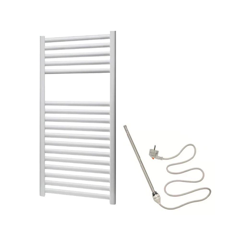 Scaldasalviette elettrico 500×1200 mm bianco con resistenza on/off