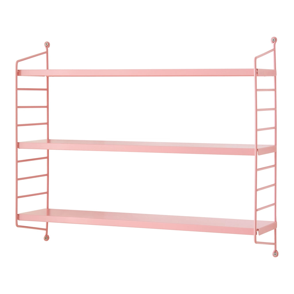Set di 2 Scaffali da Parete Strängnäs a 3 Ripiani Regolabili  50 x 60 x 15 cm Acciaio Rosa [en.casa]