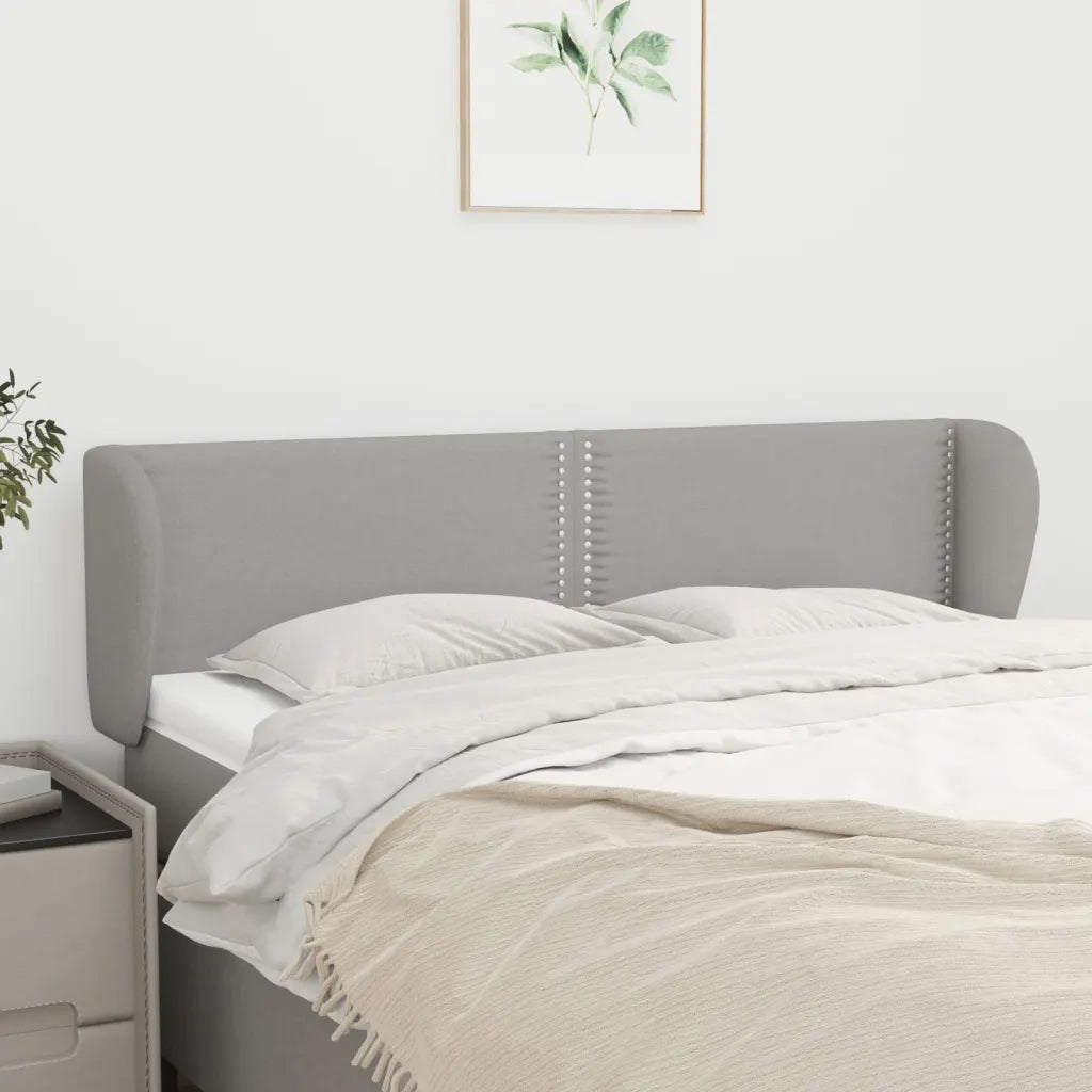 Testiera ad Orecchio Grigio Chiaro 147x23x78/88 cm in Tessuto 3117002