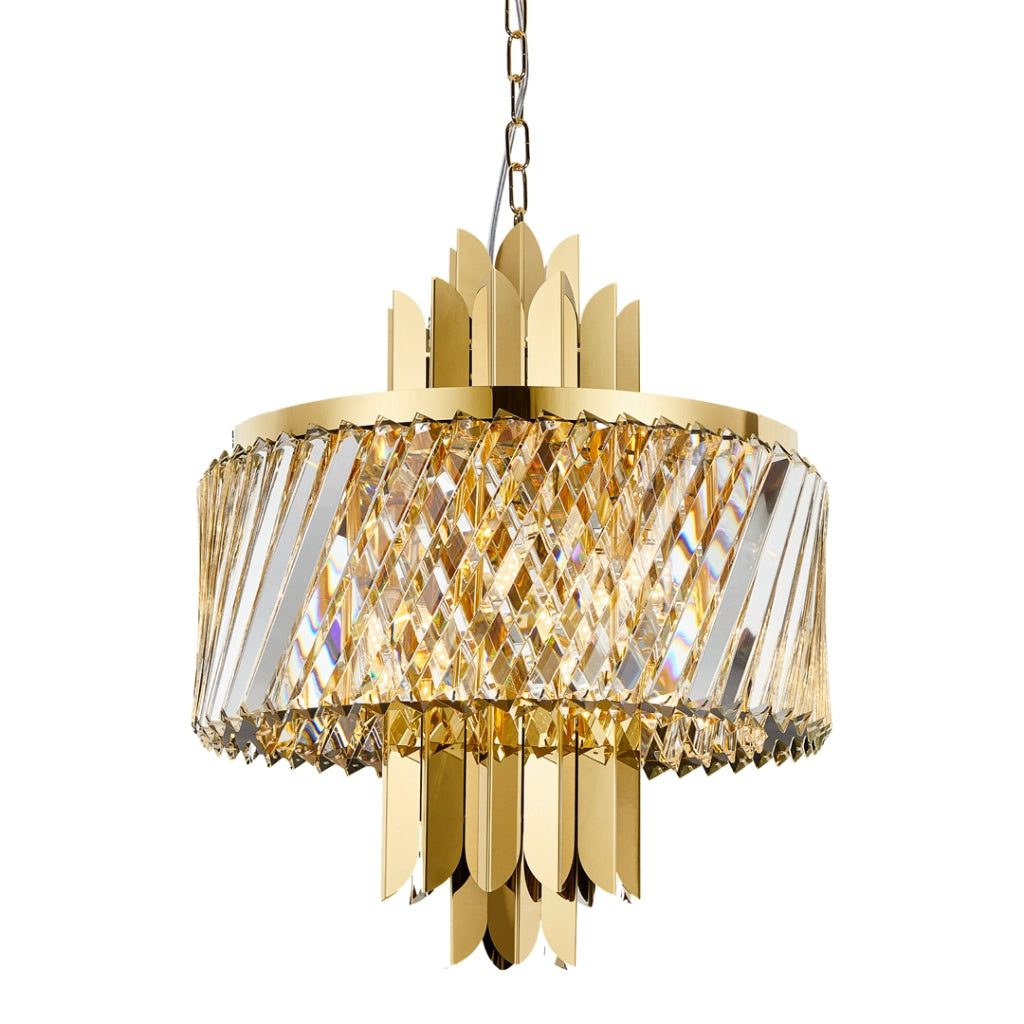 Lampadario cristallo oro glamour Margot 6xE14 40W Milagro
