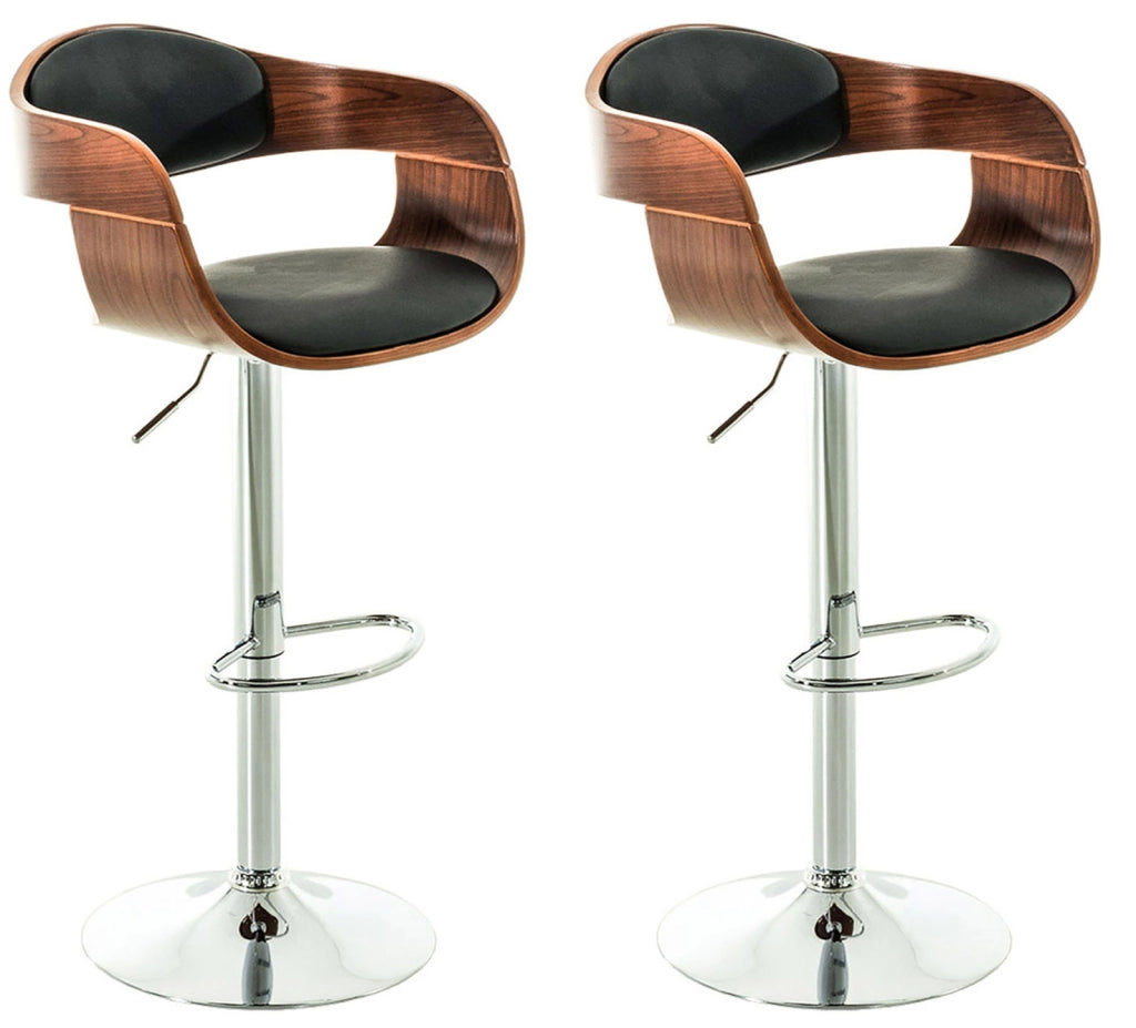 Set 2 Sgabelli Rйtro KINGSTON in similpelle Noce/nero