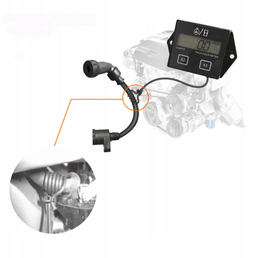 Contatore Ore Motore Elettronico – Resistente all'Acqua e agli Urti | IP65, Max 85°C, 9999,9 h