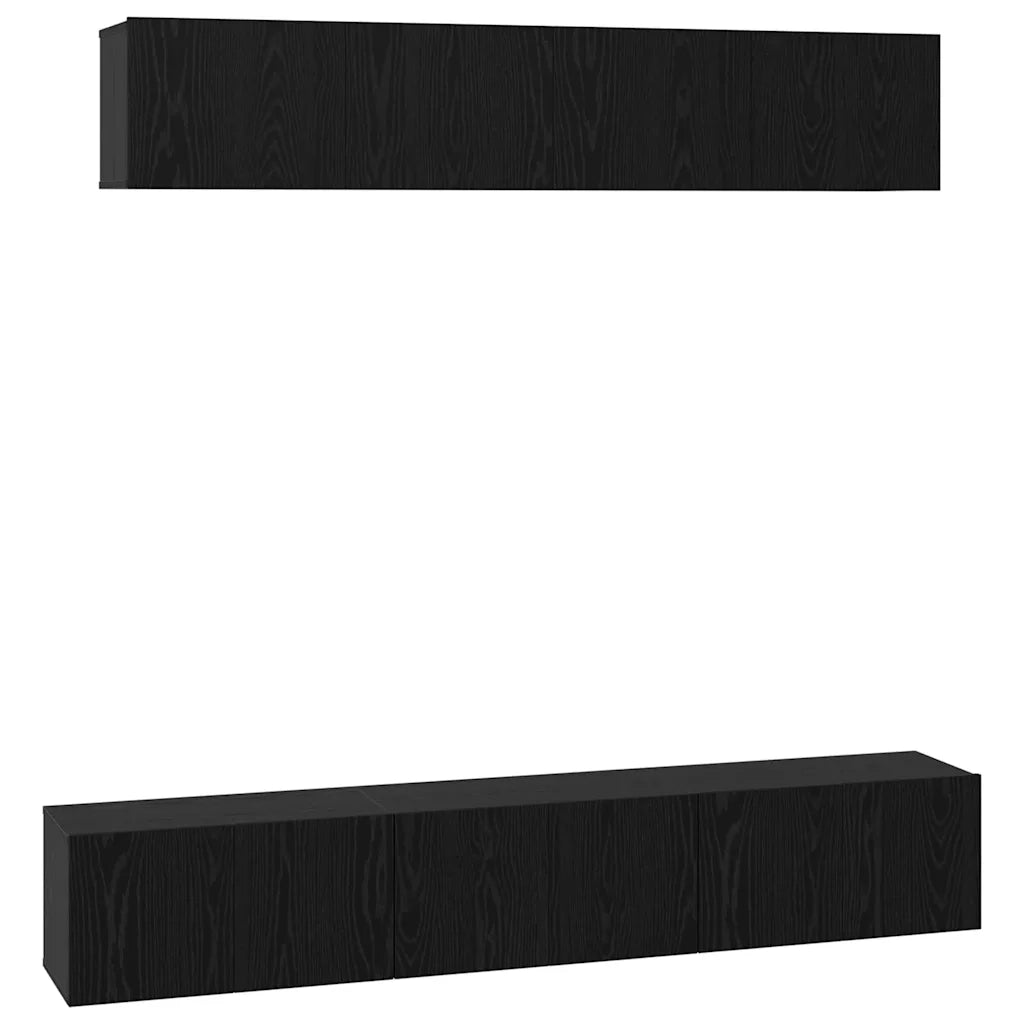 Set mobile TV 5 pcs Rovere Nero Legno multistrato 3393214