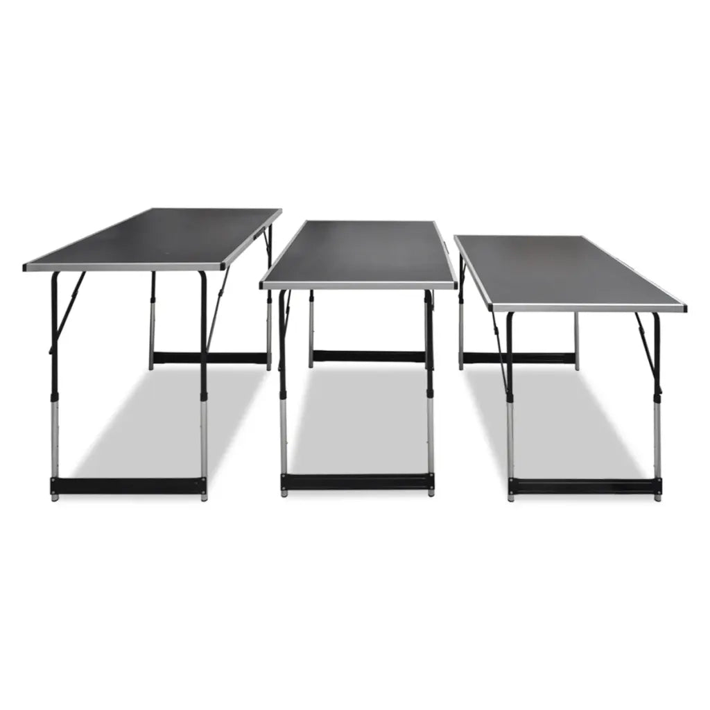Tavolo da Lavoro Set 3 pz Pieghevole Altezza Regolabile CFW1672850