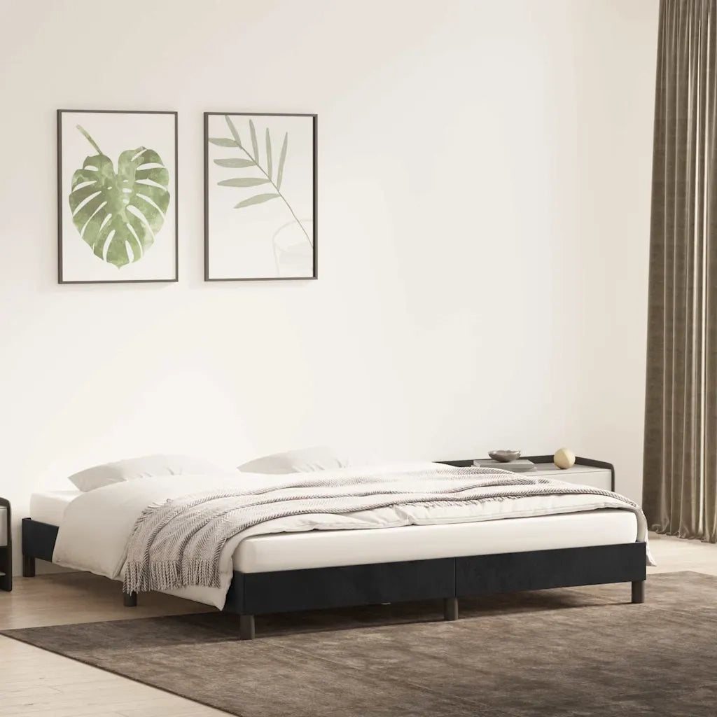 Giroletto senza Materasso Nero 200x210 cm in Velluto 4101375