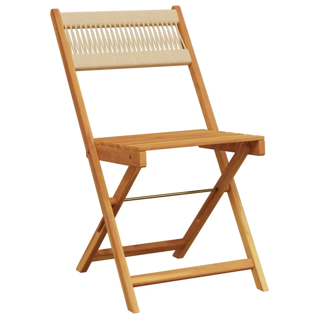 Set Pranzo da Giardino 5 pz Beige Polipropilene/ Legno Massello 3281771