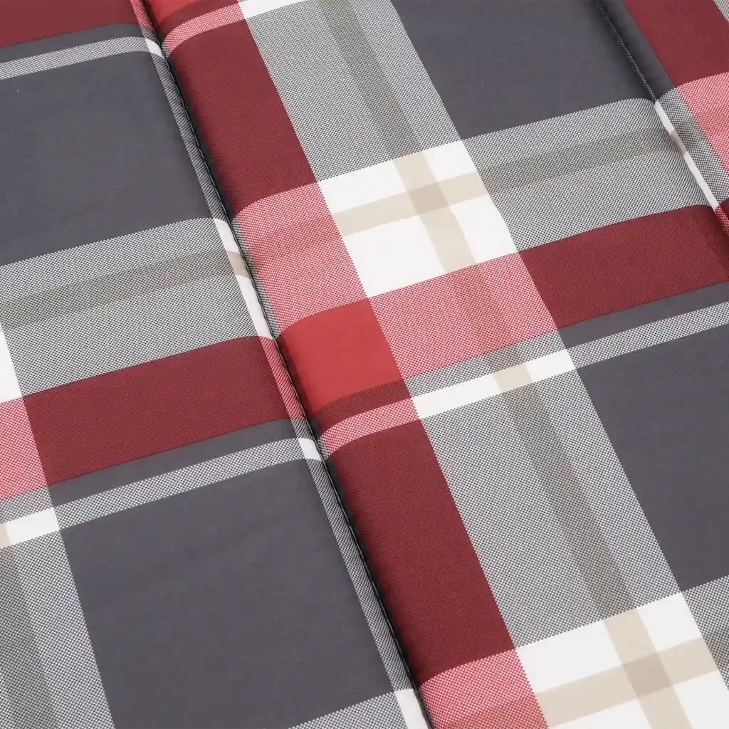 Cuscino per Lettino a Quadri Rossi 186x58x4cm in Tessuto Oxford 314171