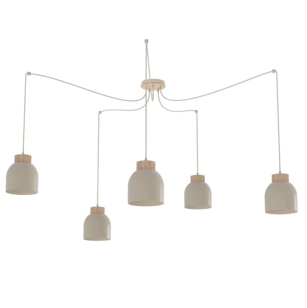 Lampada sospesa KRU beige scandinava spider 5xE27 Emibig