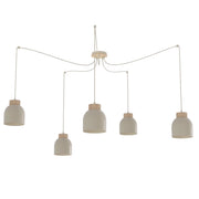 Lampada sospesa KRU beige scandinava spider 5xE27 Emibig