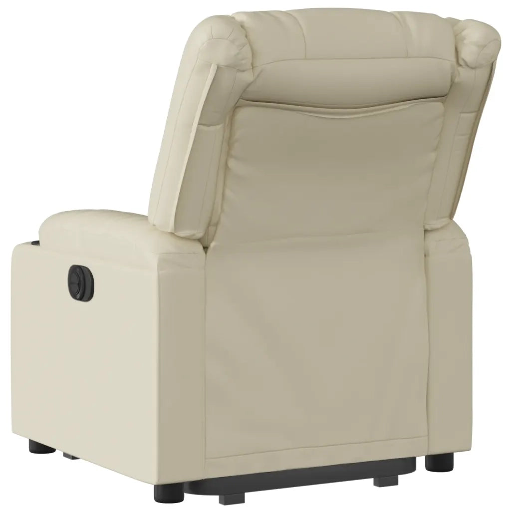 Poltrona Alzapersona Reclinabile Crema in Similpelle 3206560