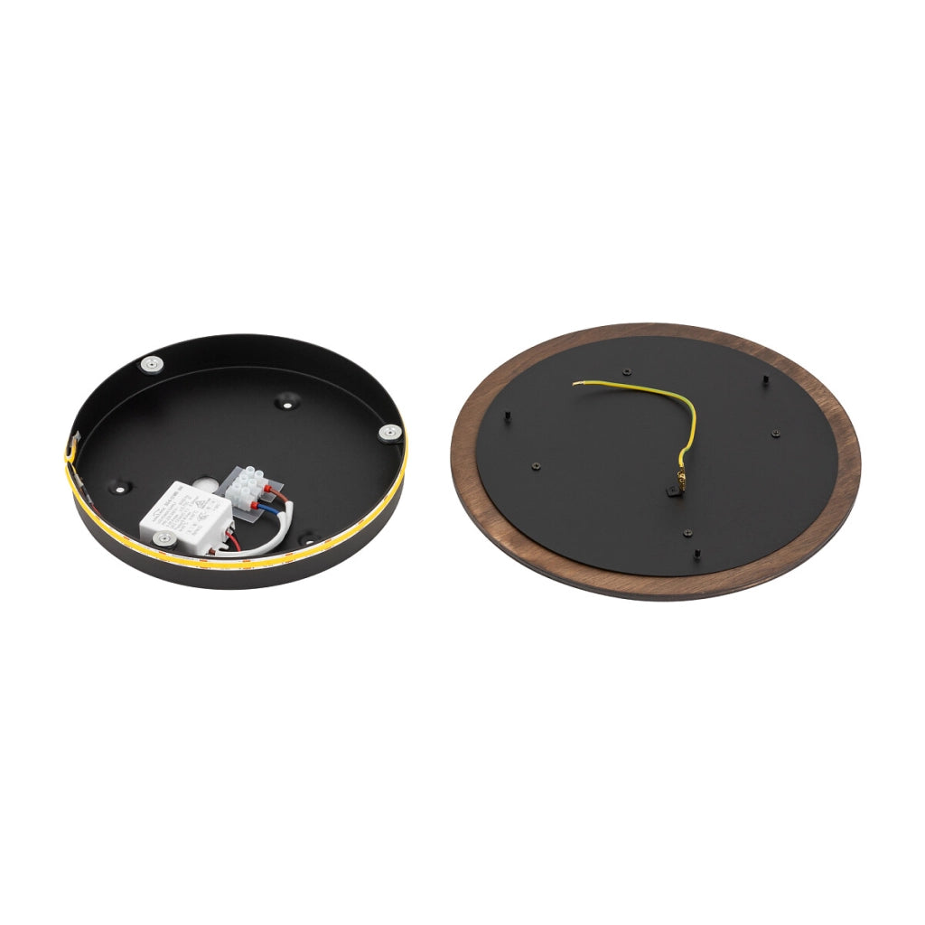 Applique tonda Ø25 legno scuro Ring Timber LED 10W Nowodvorski