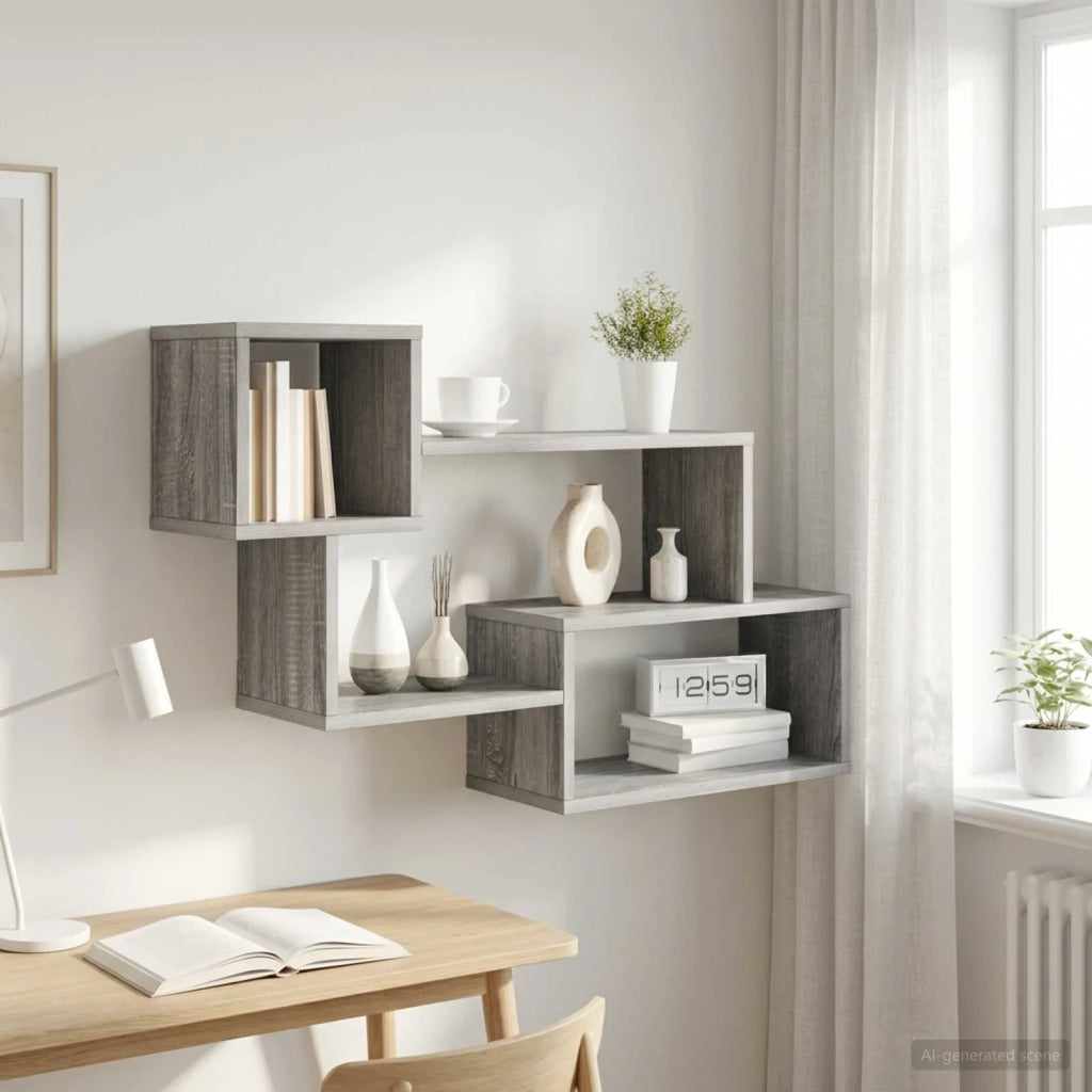 Mensola sospesa A parete Sonoma grigio 87 x 20 x 55 cm 8012097