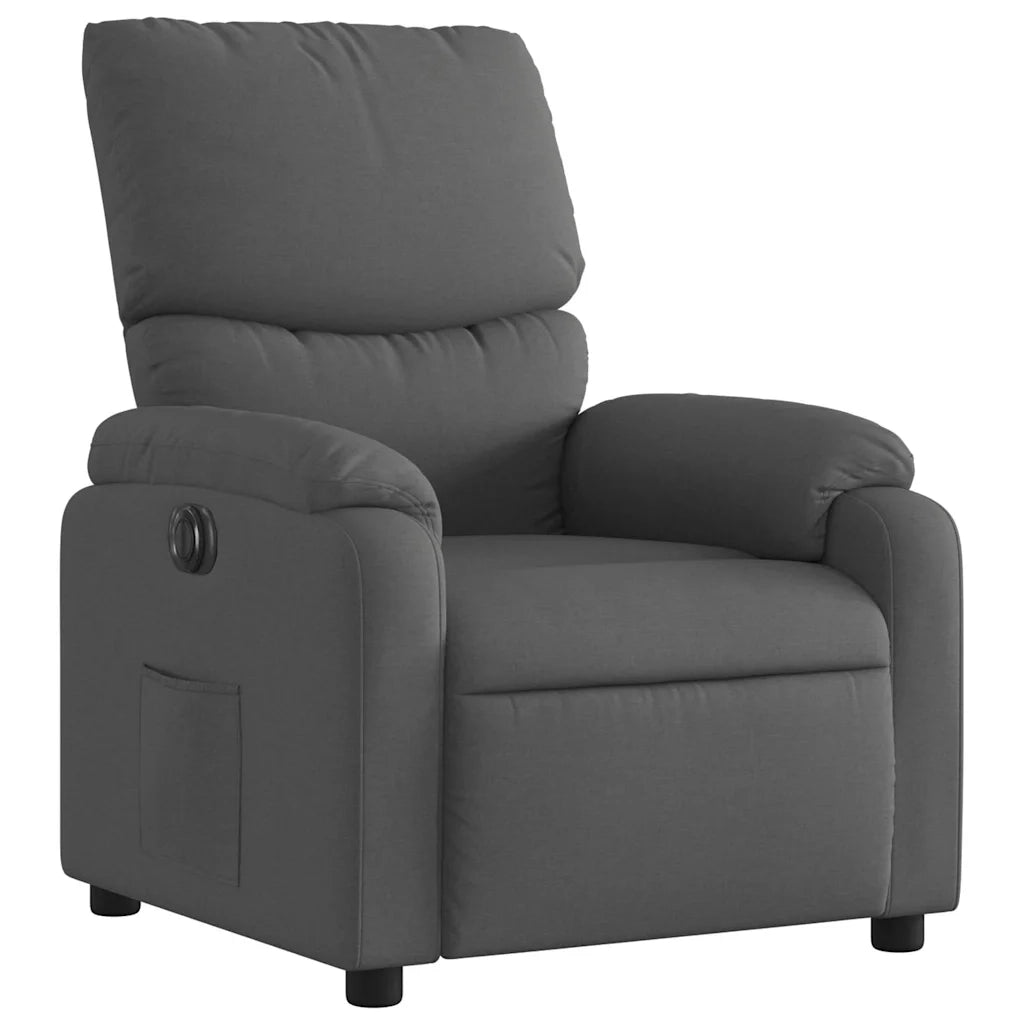 Poltrona Elettrica Reclinabile Grigio Scuro in Tessuto 3204801