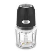 Tritatutto elettrico compatto 600ml 300W con 3 lame in titanio, 2 velocità e ciotola in vetro per cucina - Sogo