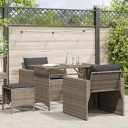 Set Divani da Giardino 4 pz con Cuscini in Polyrattan Grigio 366361