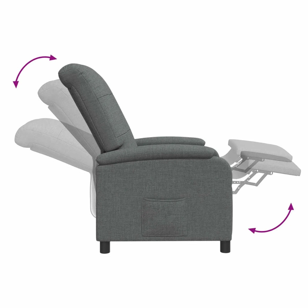 Divano Sedia-Poltrona reclinabile Grigio Scuro Tessuto 942933