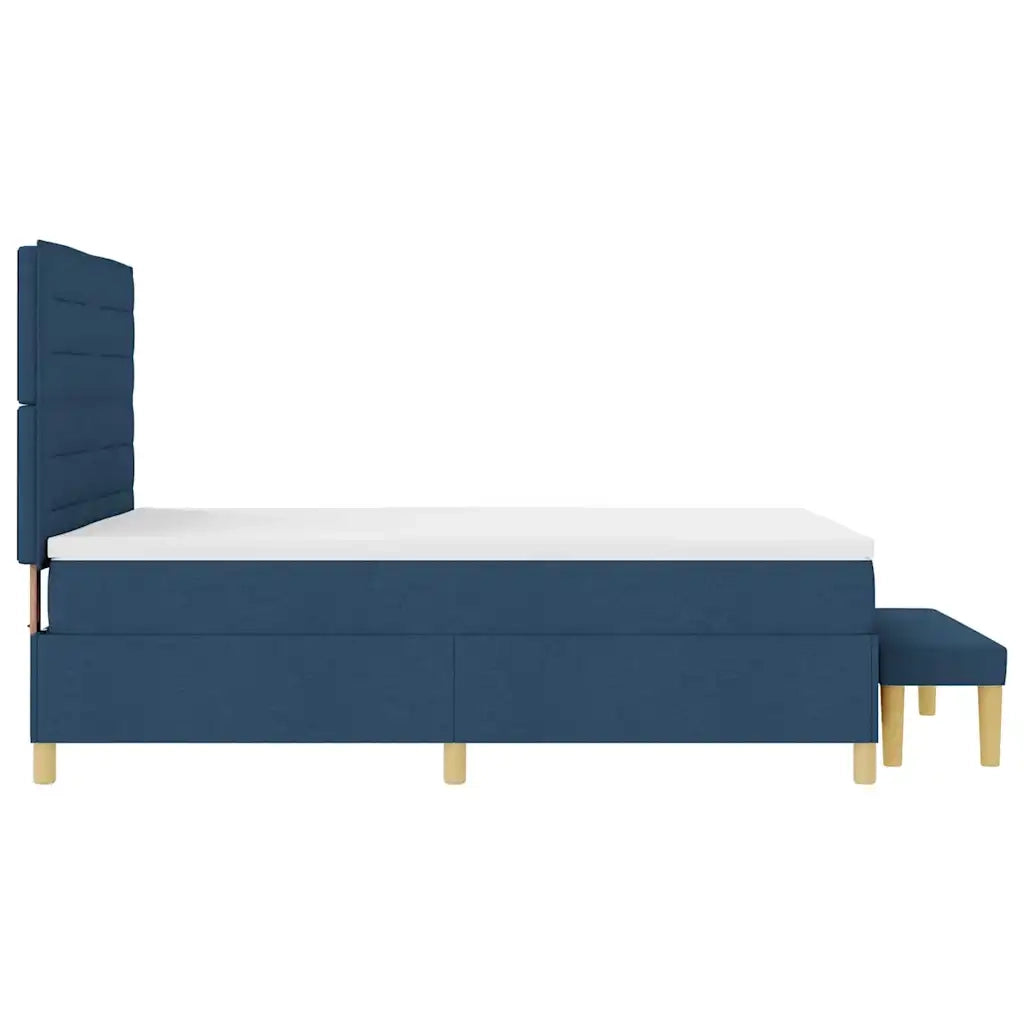 Letto a molle con testiera Blu 200 x 140 cm Tessuto 3344232