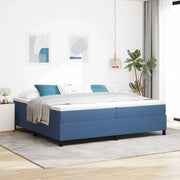Letto a molle Blu e Bianco 200 x 200 cm Tessuto in Cords 3337485