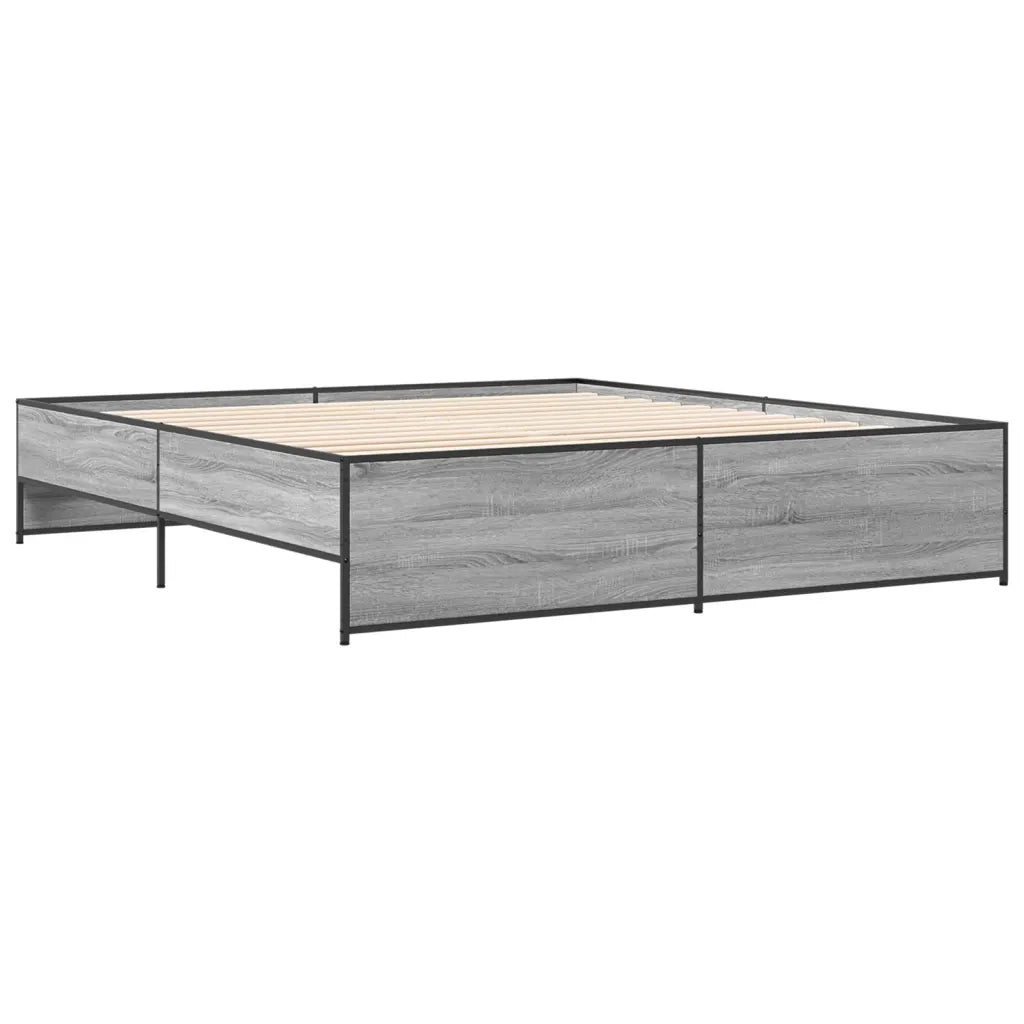 Giroletto Grigio Sonoma 180x200 cm in Legno Multistrato Metallo 3279875