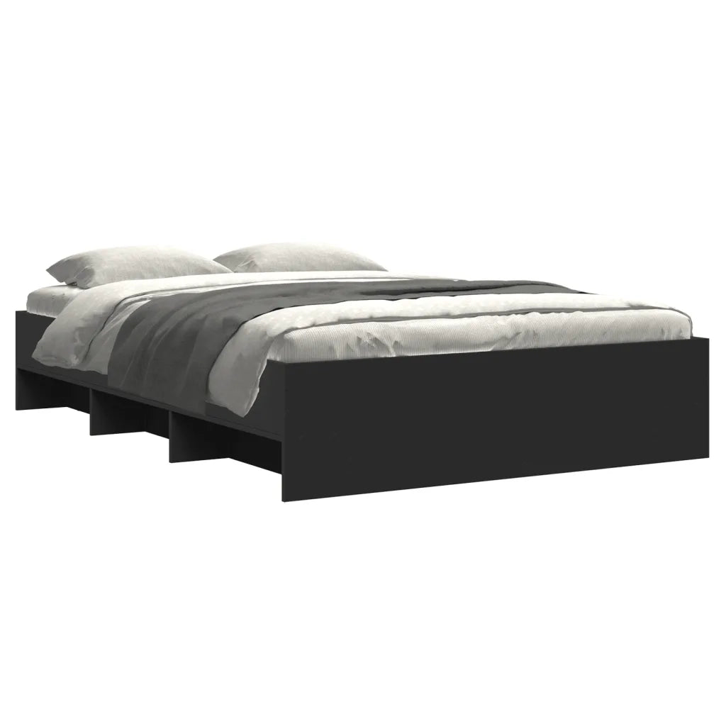 Giroletto-Struttura Letto Nero 140x200 cm in Legno Multistrato 795397