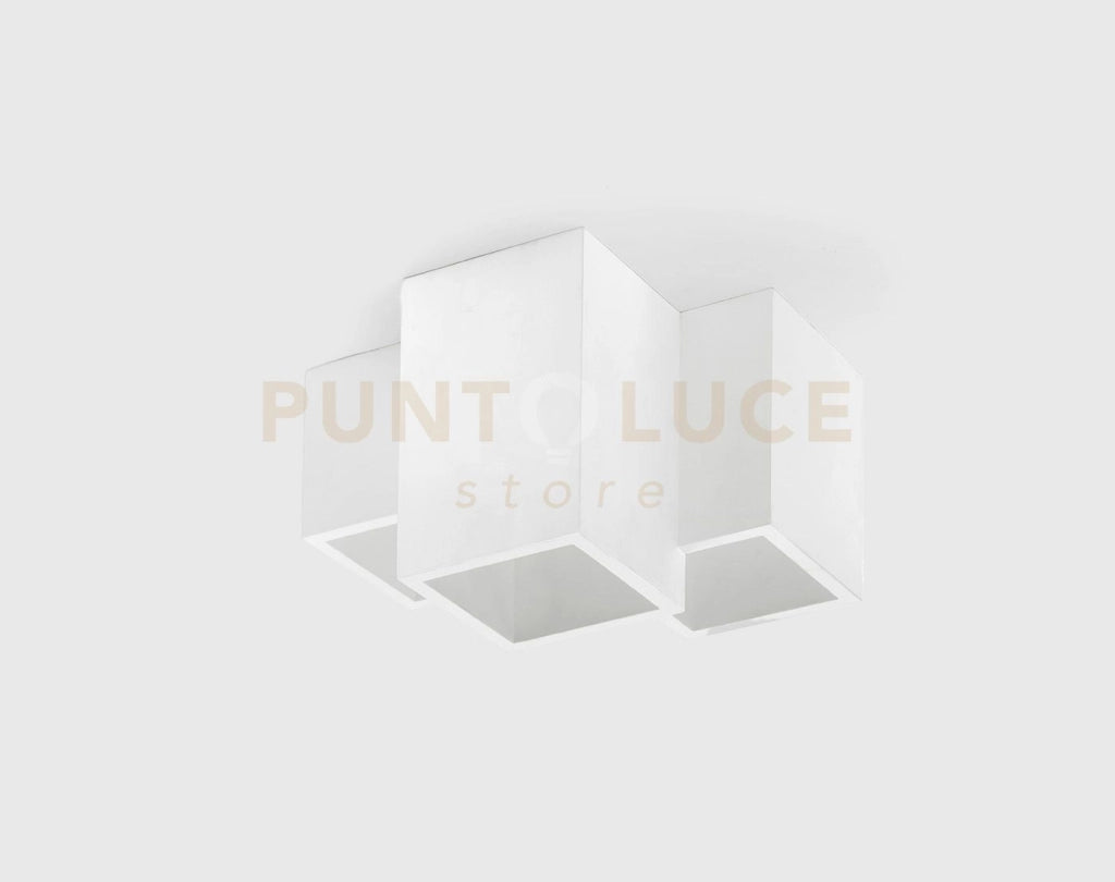 HERAEA lampada da soffitto a 3 Luci in gesso bianco attacco GU10 19x24cm