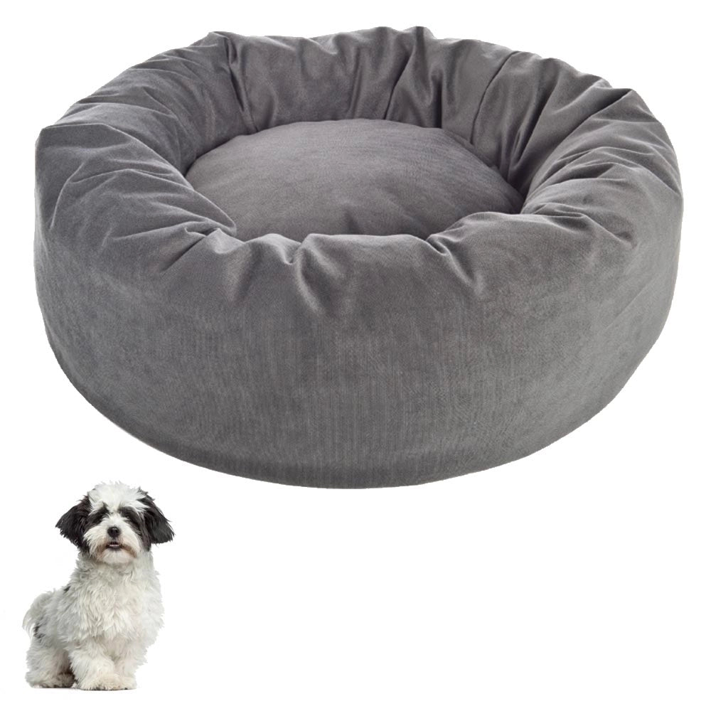 Fuss dog cuccetta per cani sfoderabile tonda velvet grigia diametro 70 x h 22 cm made in italy