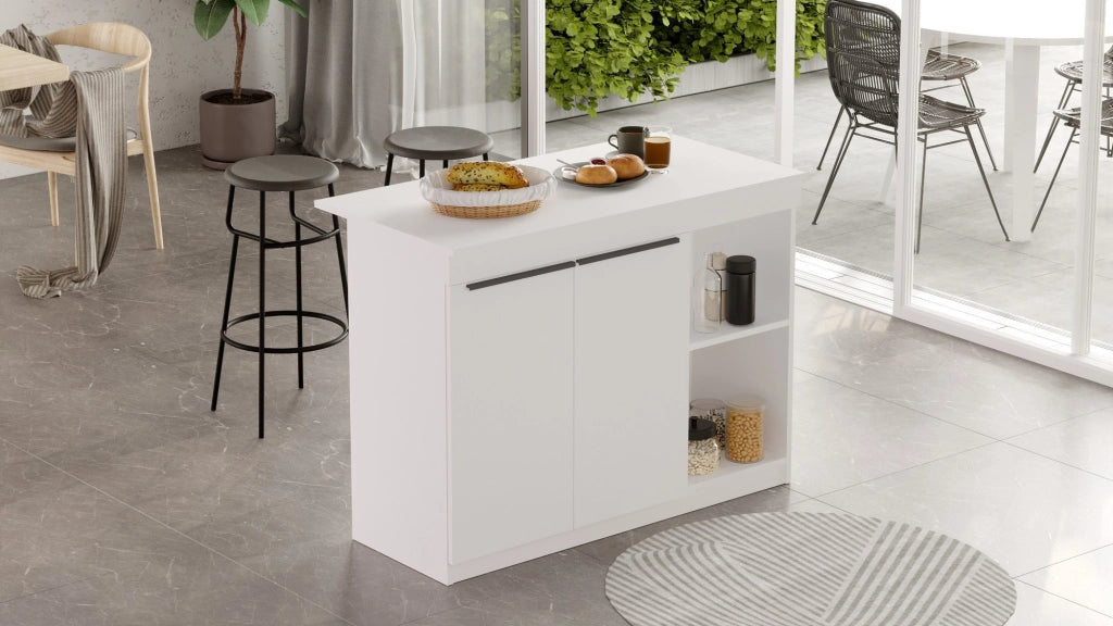 Tavolo da cucina in legno "Orlando" - 120 x 60 x 88 cm - Bianco