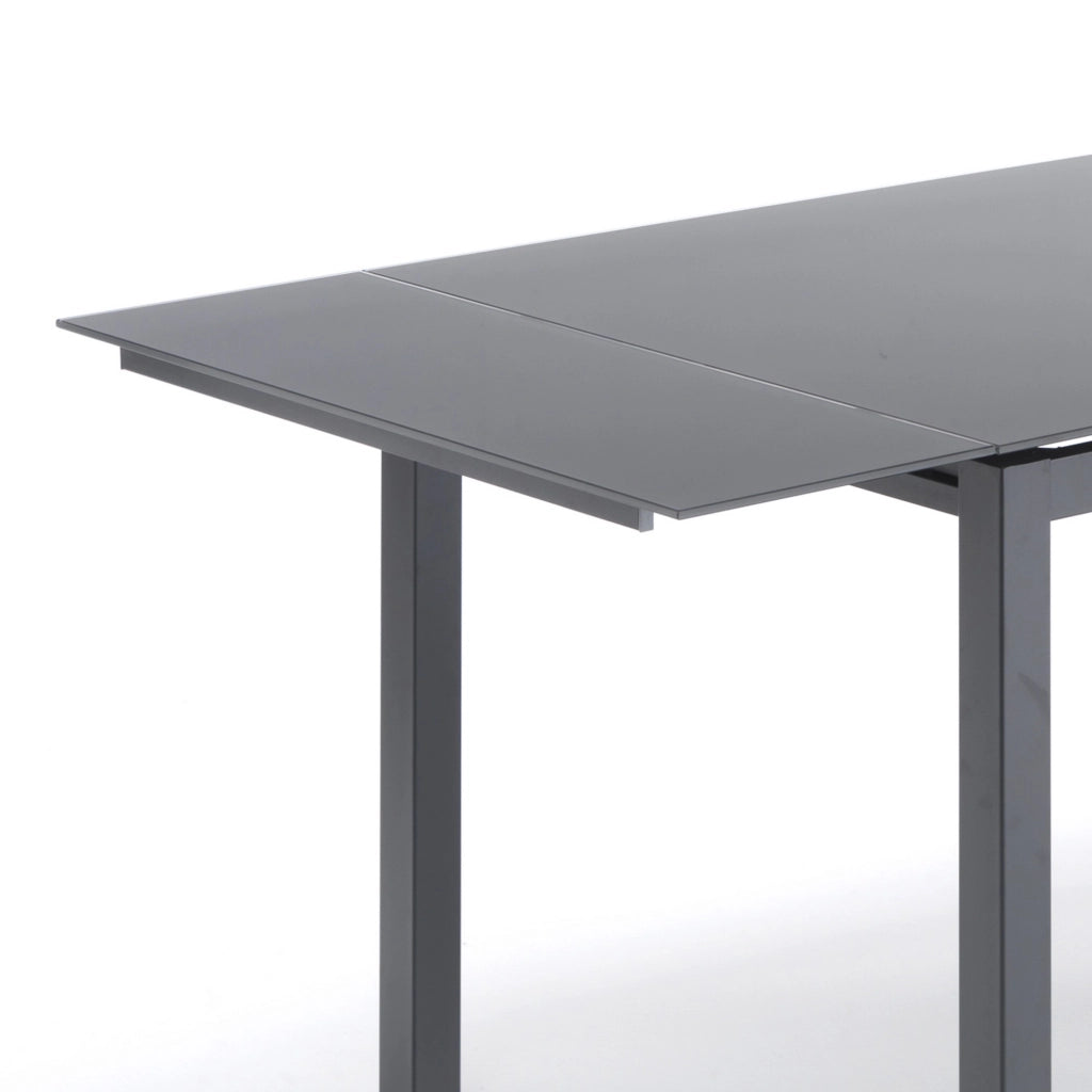 Tavolo allungabile in vetro temprato grigio cm. H.75xL.140xP.80