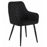 Sedia Nana in velluto nero con gambe in metallo