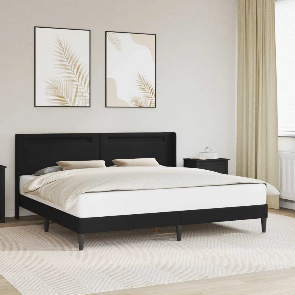 Struttura del letto con testiera Nero 180 x 200 cm Similpelle 3414697