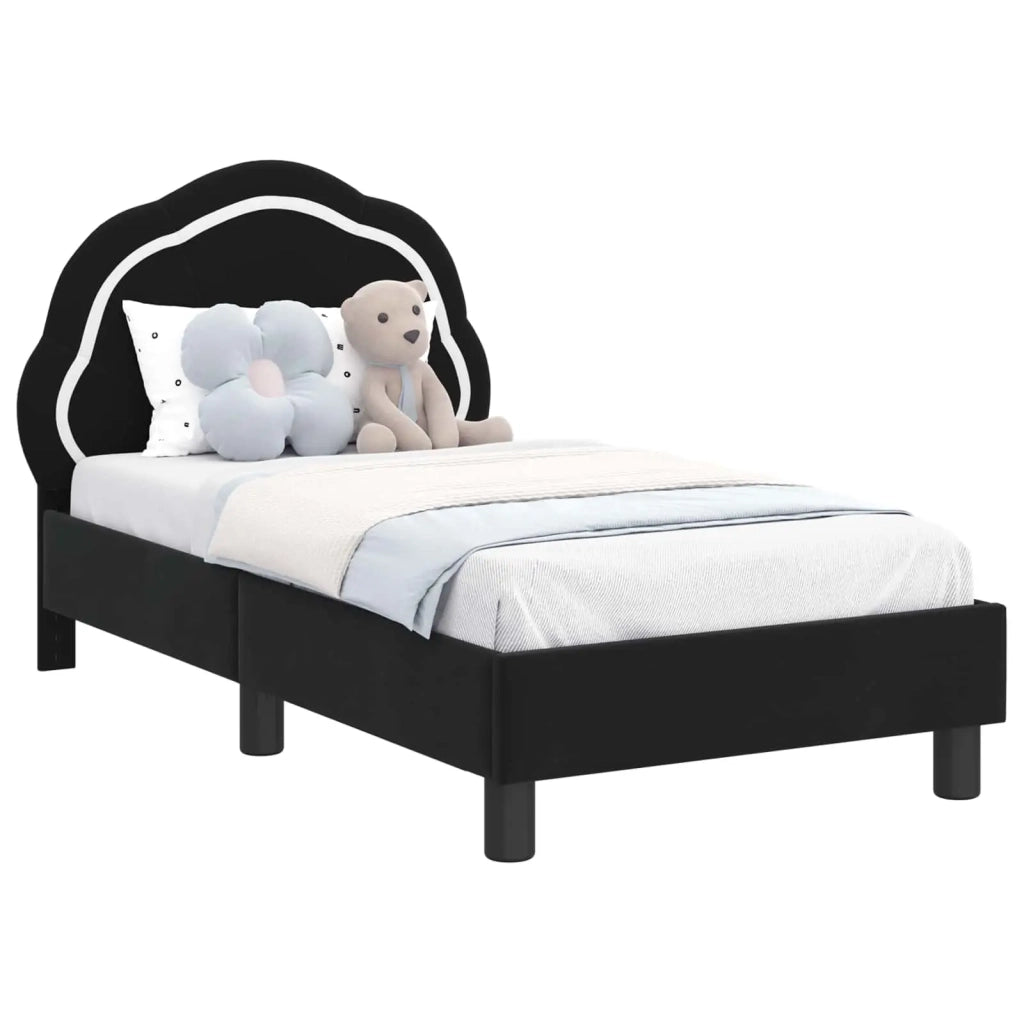 Letto singolo | Letto per adulti | Struttura letto per bambini con testata Nero 70 x 140 cm
