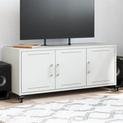 Mobile TV Bianco 100,5x39x43,5 cm in Acciaio Laminato a Freddo