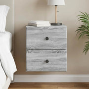 Mobiletto da notte a muro Grigio Sonoma 34,5 x 33 x 40 cm 899157
