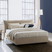 Letto Matrimoniale Amilcaren, Letto Matrimoniale Materasso Incluso Made in Italy, Beige