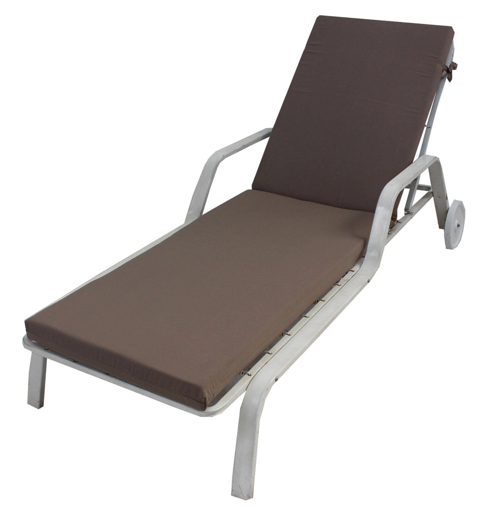 Cuscino per Lettino Prendisole da Giardino 190x57x5 cm in Dralon Allegro Taupe