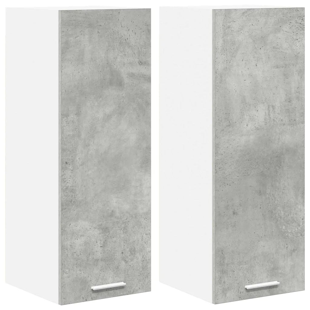 Armadio pensile 2 pcs Grigio Cemento e Bianco 30 x 31 x 80 cm