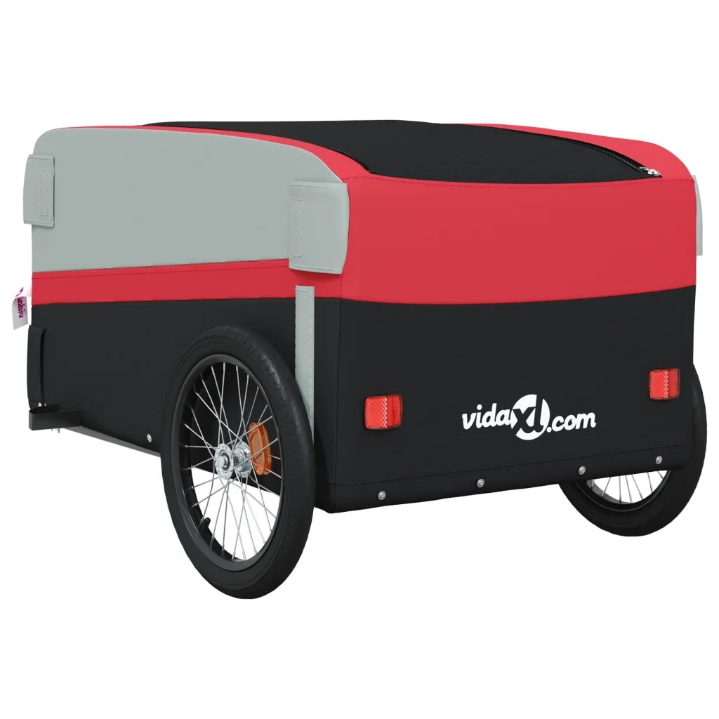 Rimorchio da Bici Nero e Rosso 45 kg in Ferro CFW1038711
