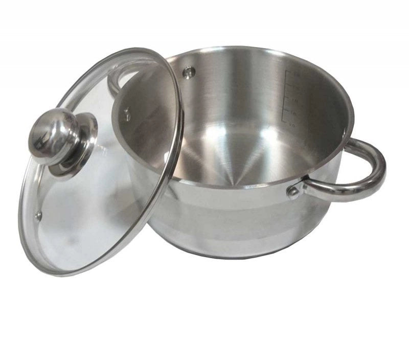 Kinghoff KH-4329 Pentola moderna in acciaio inox con coperchio in vetro da 20 cm