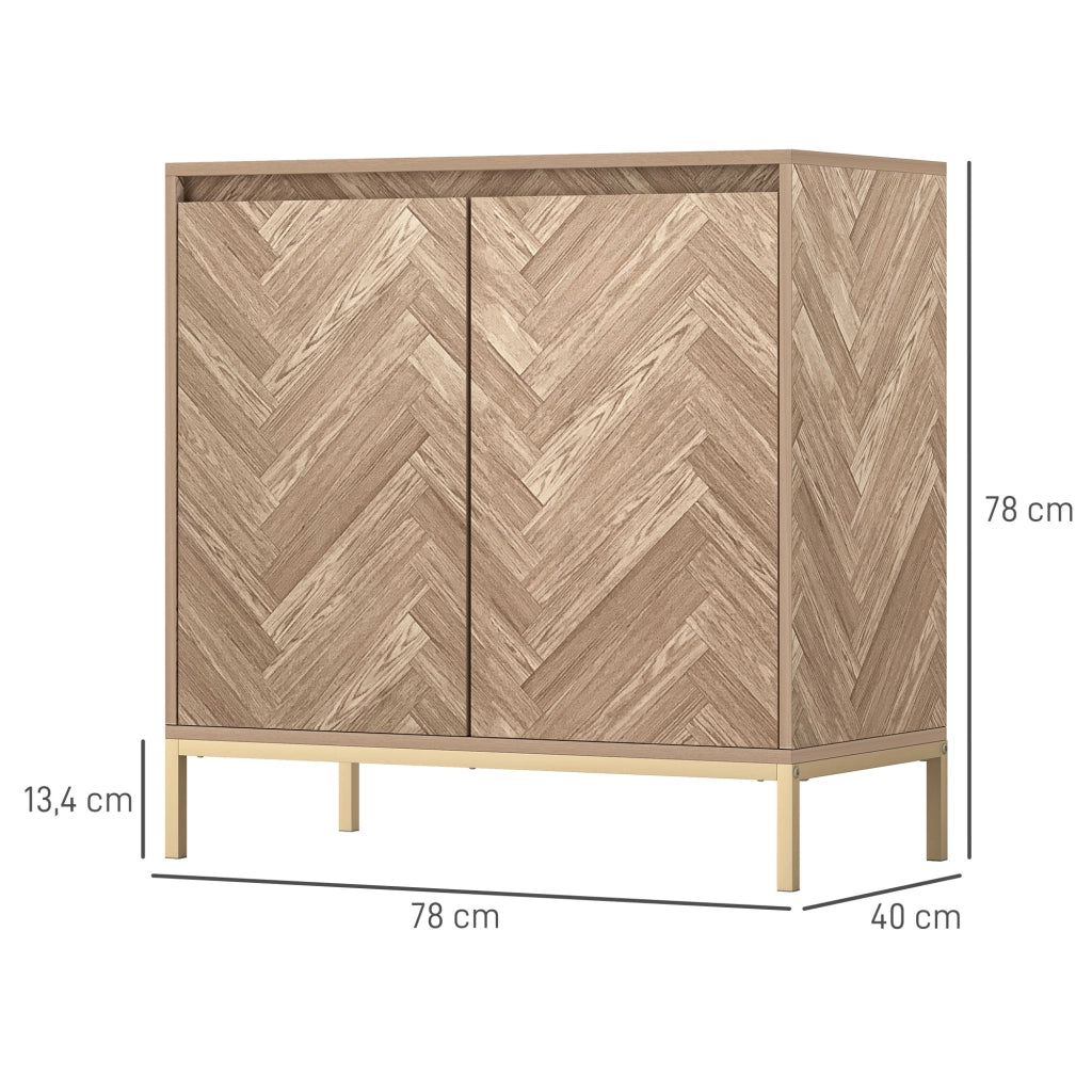 Cassettiera con 2 ante e ripiano regolabile ¨C zephmum ¨C 78x40x78 cm quercia