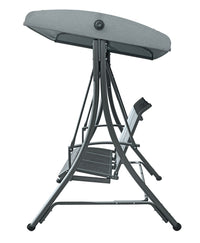 Dondolo da Giardino 200x175x125 cm in Ferro e Textilene Nero