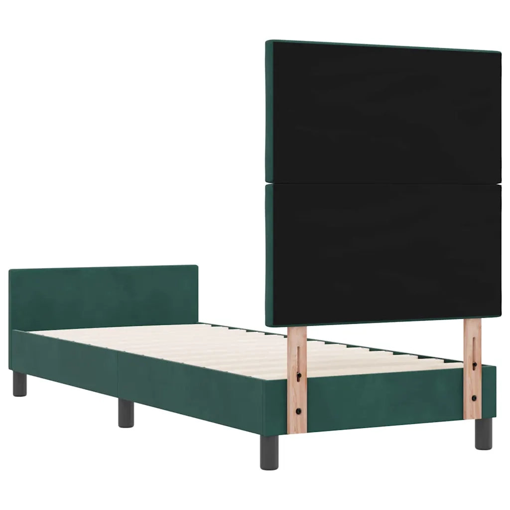 Letto a molle con testiera Verde Scuro 80 x 200 cm Velluto 3344972
