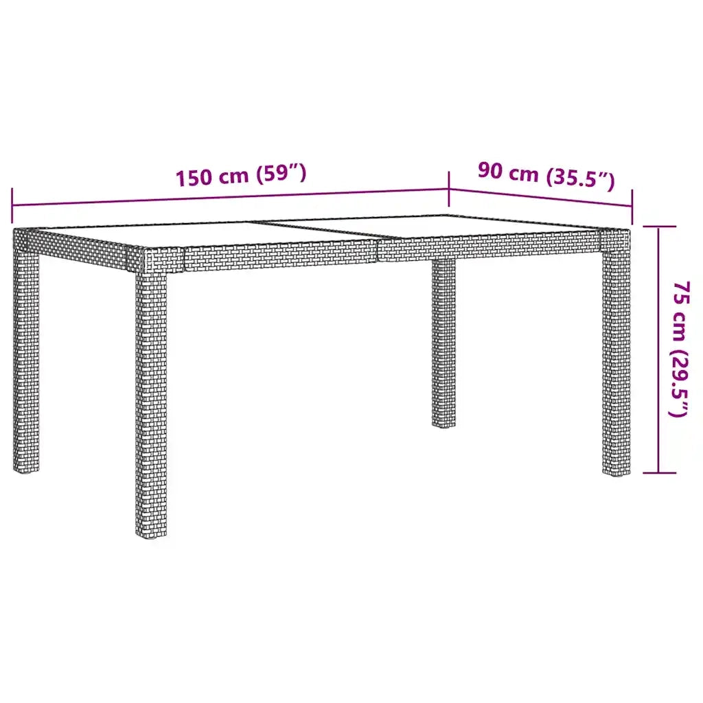 Set da Giardino 7 pz con Cuscini in Polyrattan Nero e Grigio cod mxl 71724