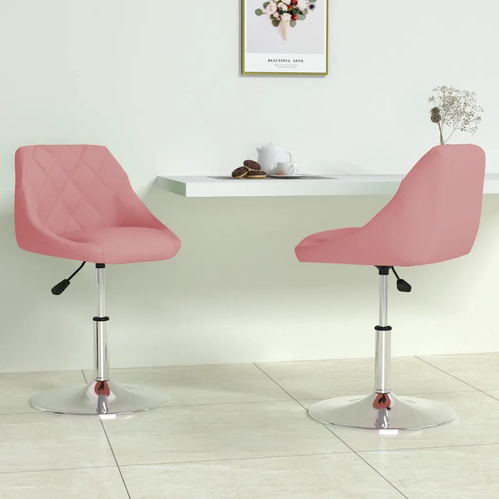 Sedie da Pranzo Girevoli 2 pz Rosa in Velluto 335288
