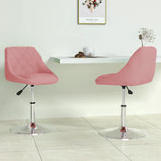Sedie da Pranzo Girevoli 2 pz Rosa in Velluto 335288