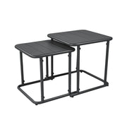 Set tavolini da esterno quadrati in acciaio, antracite