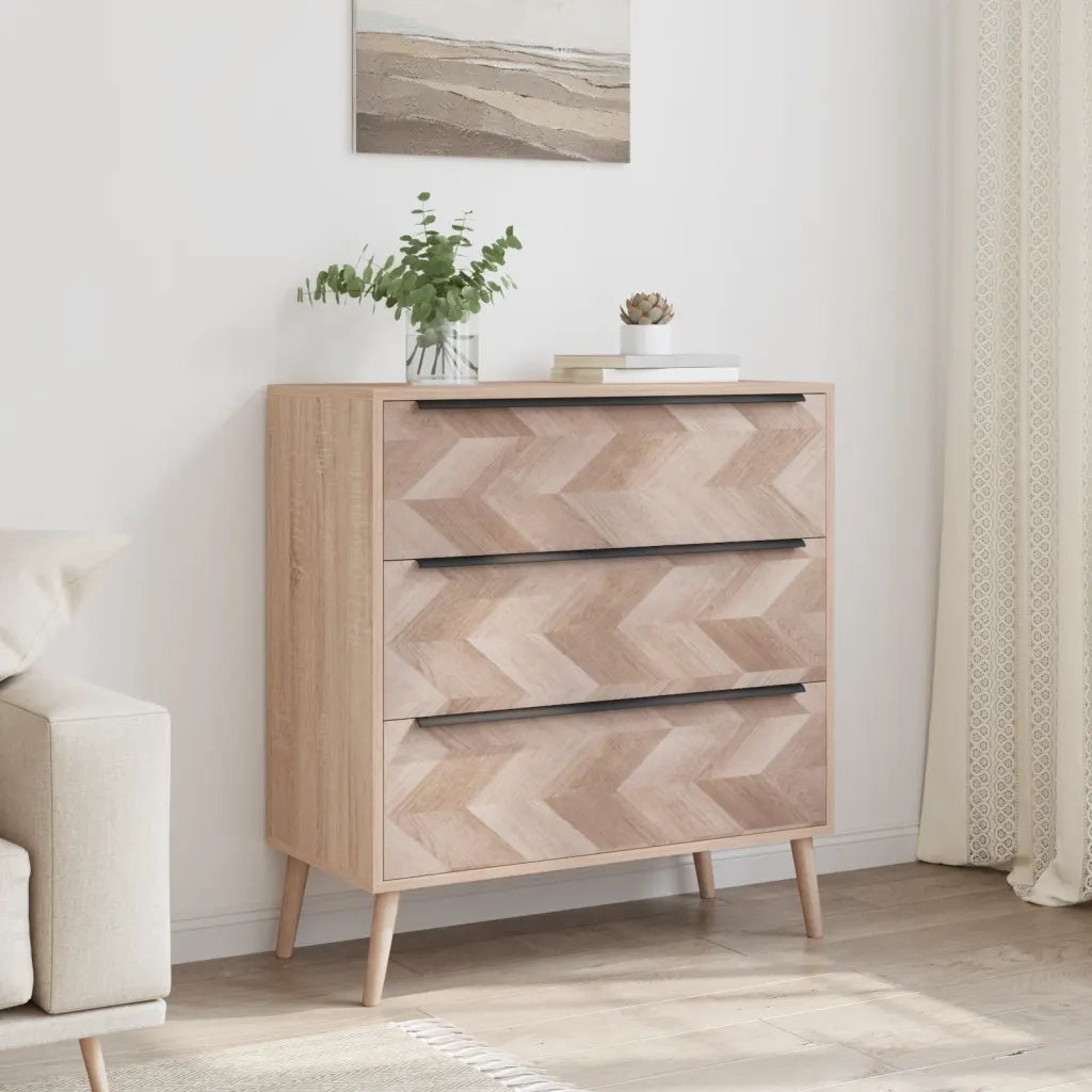Finori Cassettiera Lusk 03A Rovere Sonoma 80x38,5x87 cm 377414