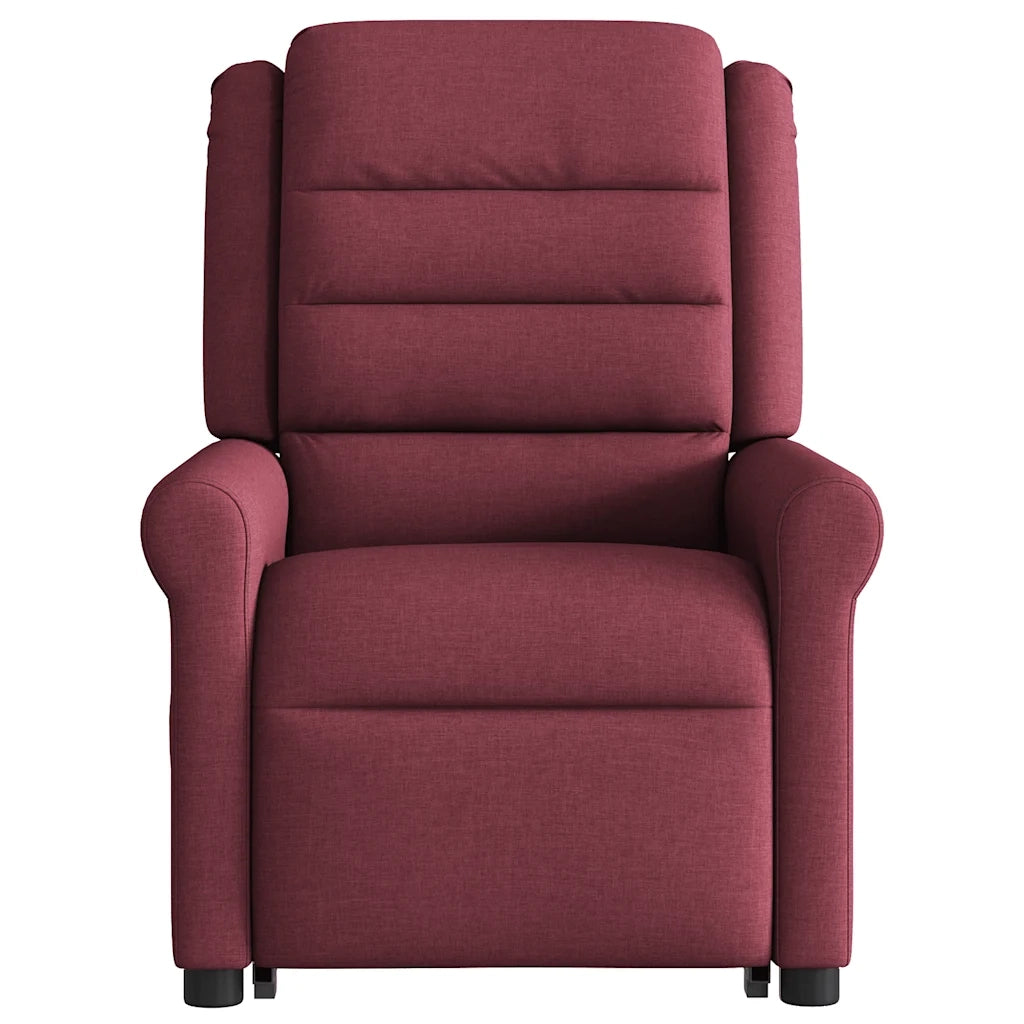 Poltrona Alzapersona Reclinabile Rosso Vino in Tessuto 3303317