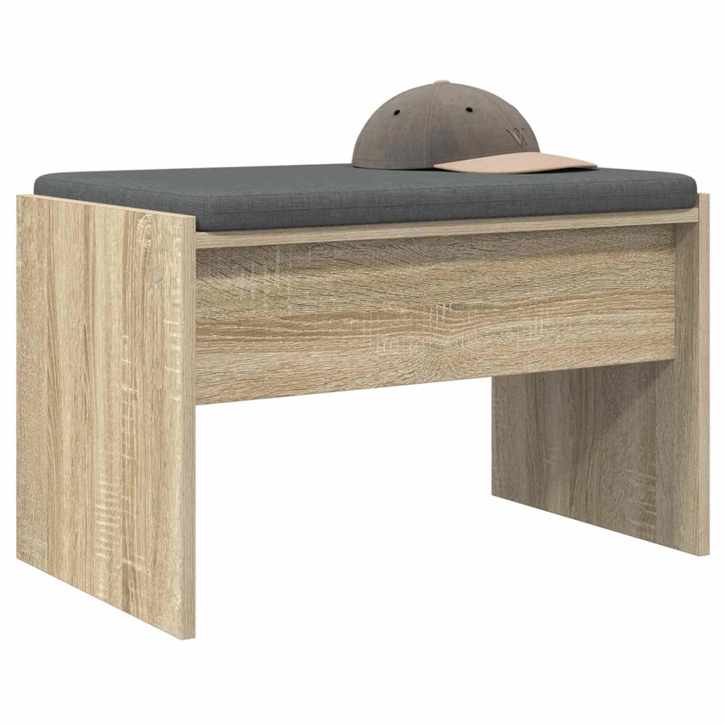 Panca per ingresso con cuscino Rovere Sonoma 63 x 38 x 40 cm