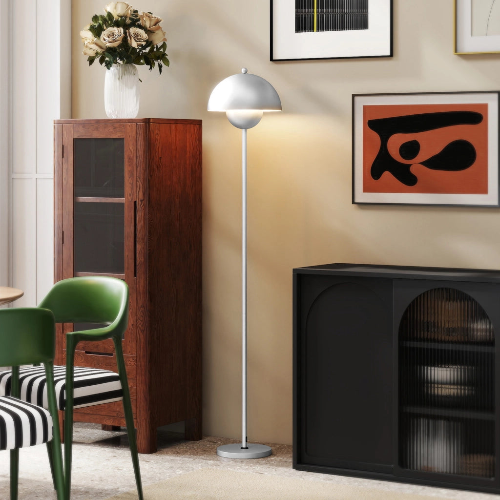 Lampada da Terra Moderna per Salotto ¨C zephmum ¨C Argento ?30x155 cm